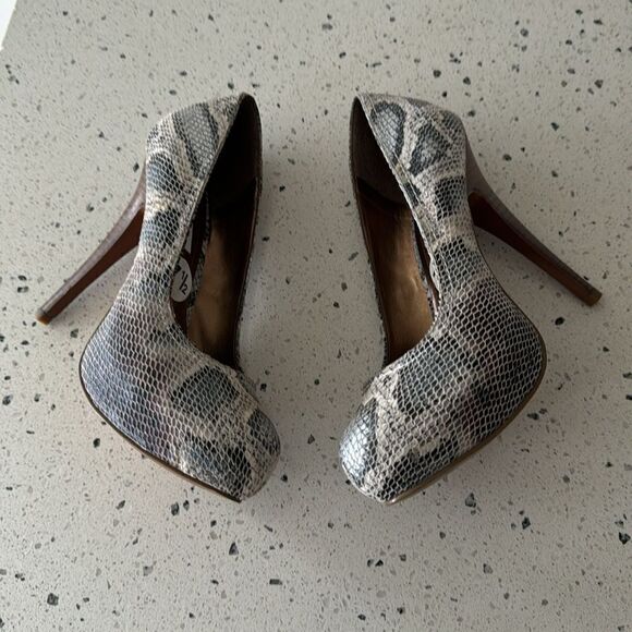 Steve Madden Flaash Leather Snake Print Platform Stiletto High Heels Sz 7.5 New - Picture 11 of 12